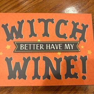 Halloween Witch Wine Sign